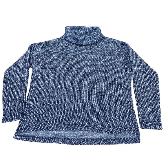 Columbia Sweater Womens XL Blue Knit Polyester Long Sleeve High Low Turtleneck - Picture 1 of 10